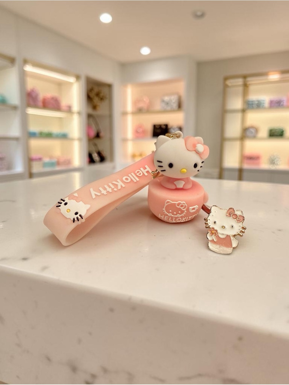 Sanrio Hello Kitty Teacup Keychain & Angel Enamel Pin Set (NWOT) - Picture 9 of 9